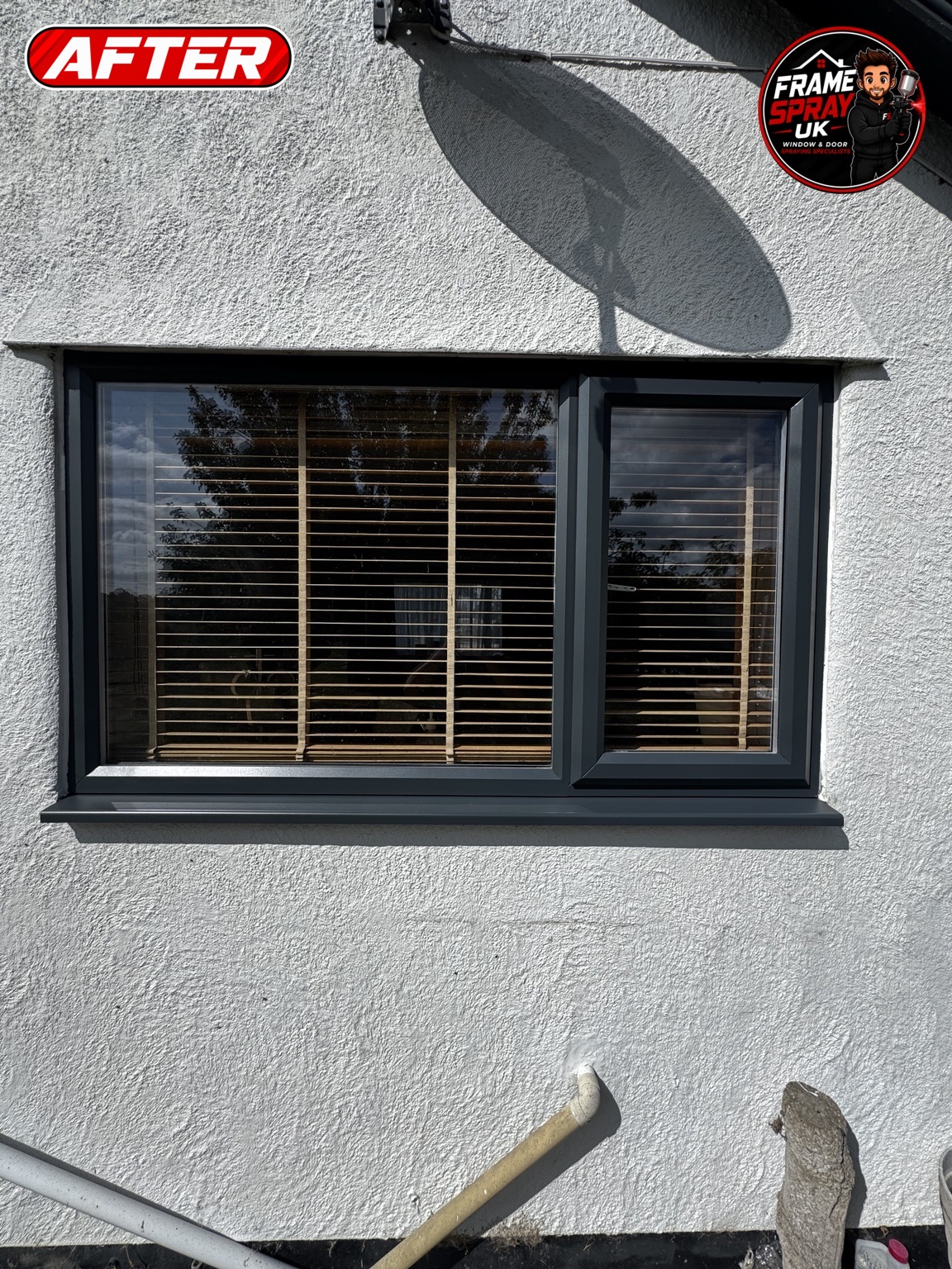 Window after anthracite-grey spraying